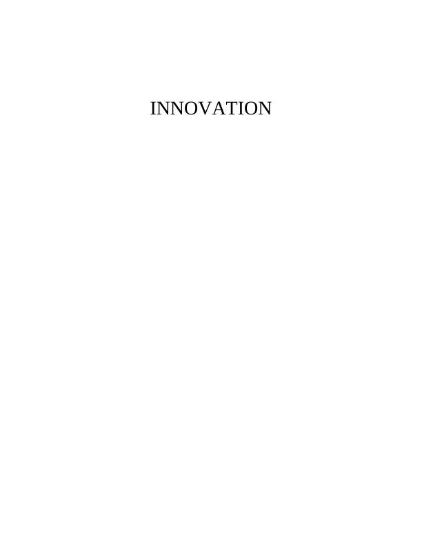 Assignment on Innovation and Commercialisation_1