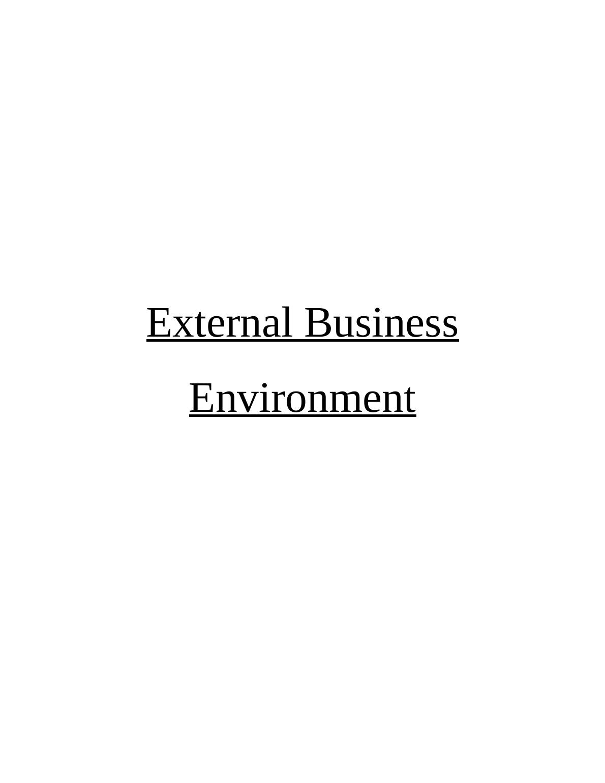 External Business Environment | Study_1