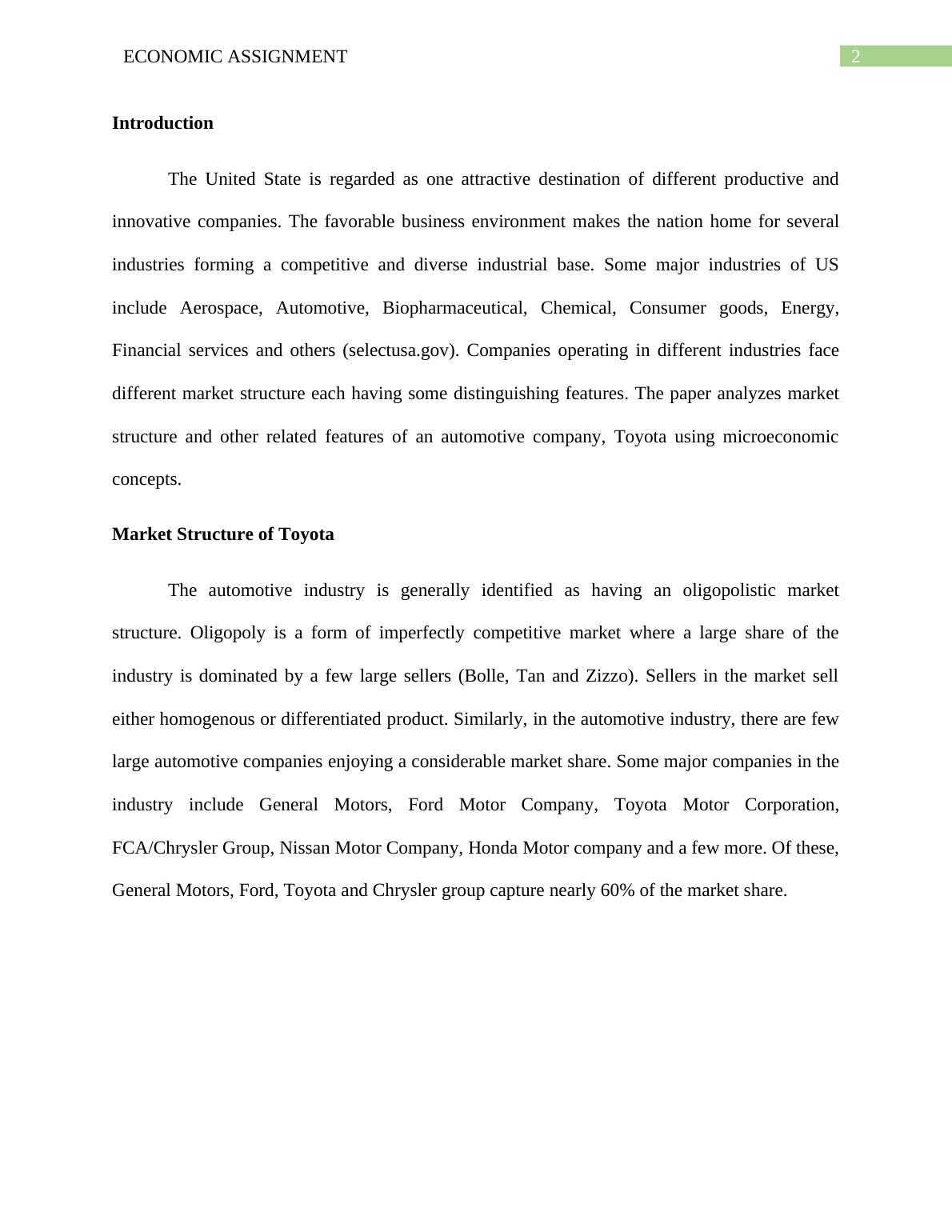 Market Structure of Toyota - PDF