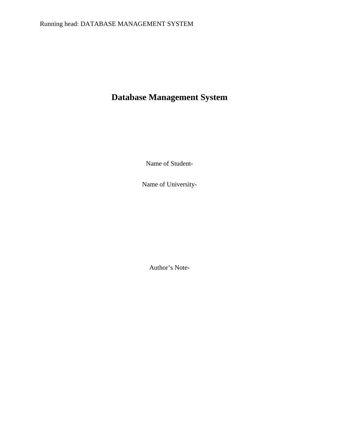 Database Management System Case Study_1
