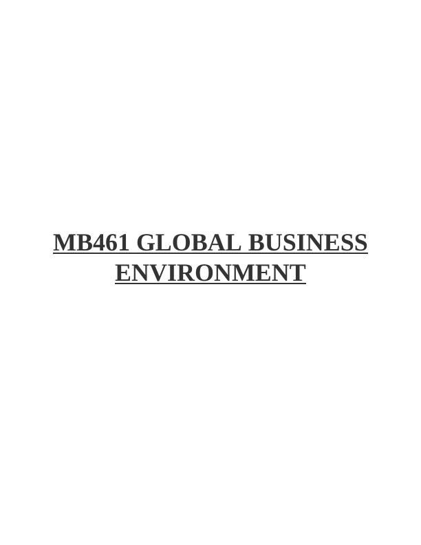 Global Business Environment: PESTLE Analysis of HSBC Holdings_1