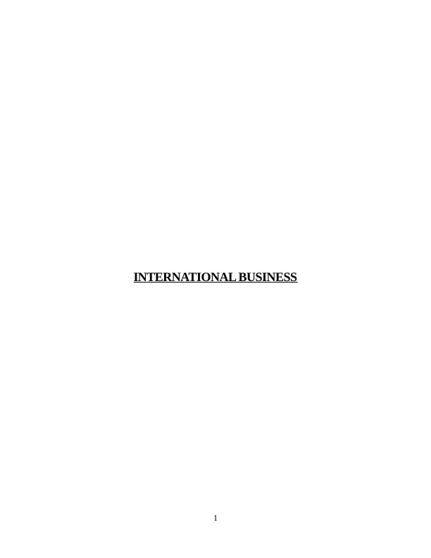 International Business - Assignment PDF_1