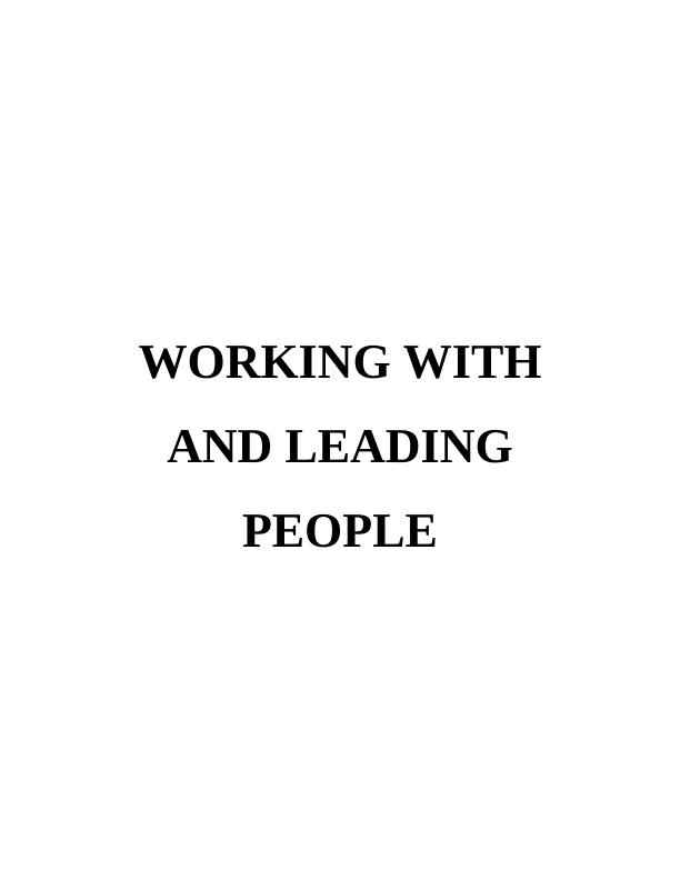 WORKING WITH AND LEADING PEOPLE INTRODUCTION 1 TASK 11_1