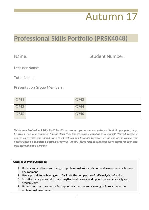 PRSK4048 Professional Skills and Effective Communication_1