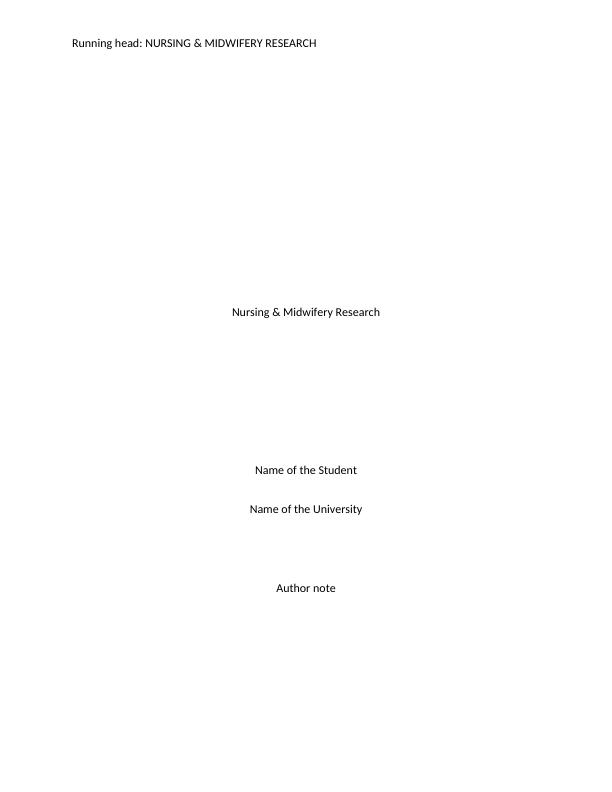 (PDF) Nursing and Midwifery Research._1