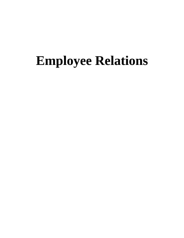 Employee Relations | Report On NHS (National Social Health)_1