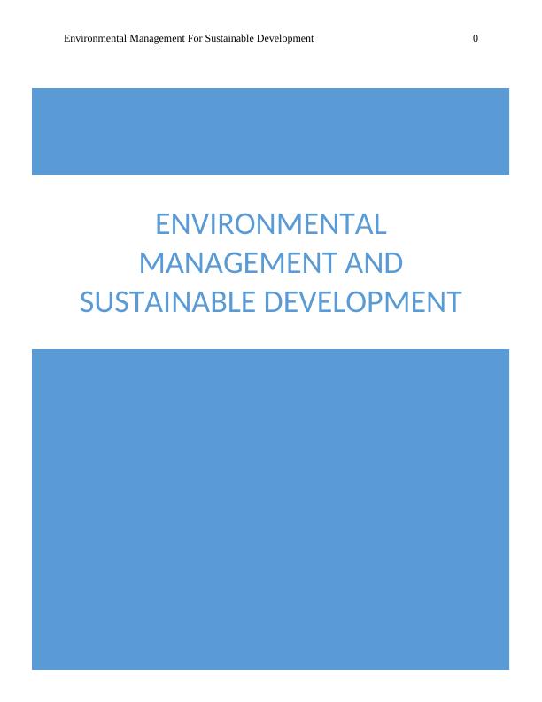 Environmental Management For Sustainable Development_1