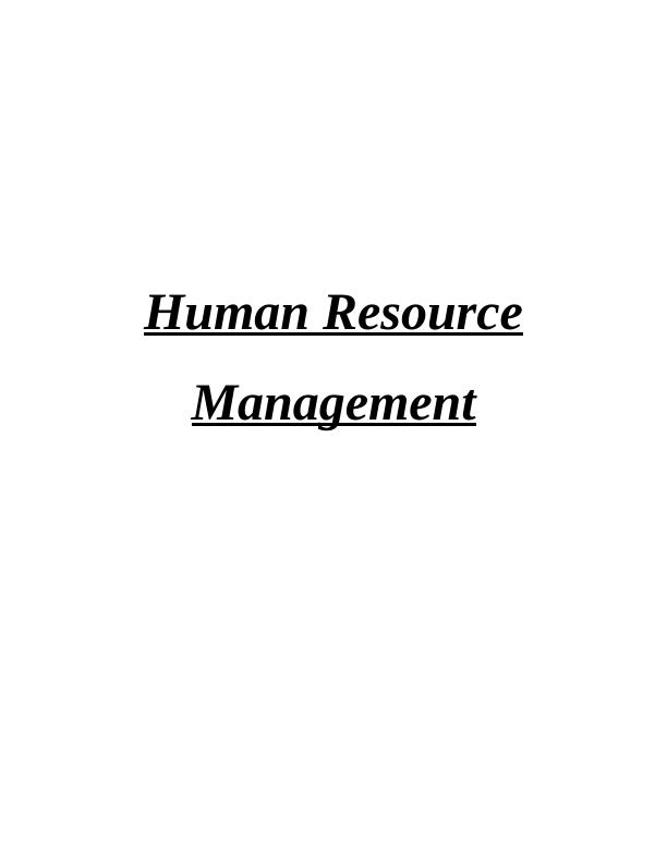 Human Resource Management Report - Tesco Plc_1