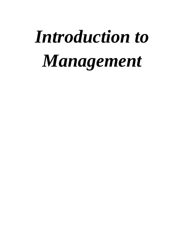 Theories of Management - Assignment_1