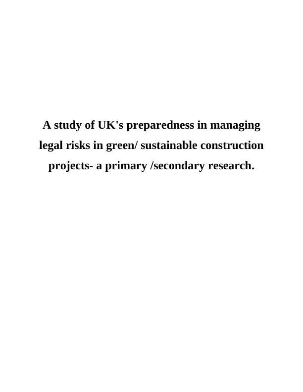 Case  Study Of UK's Preparedness In Managing Legal Risks_1