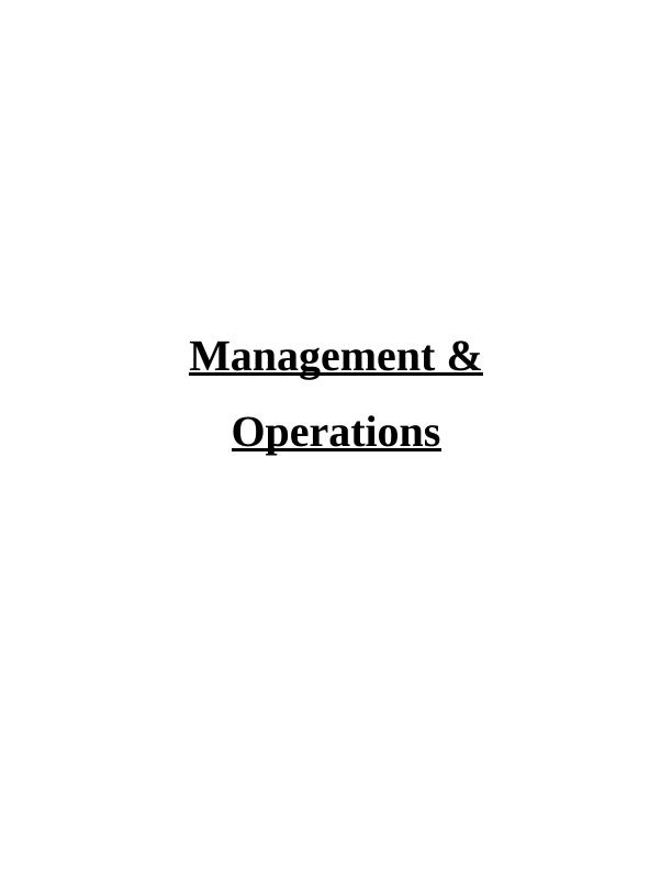 Management & operations Assignment : Marks & Spencer_1