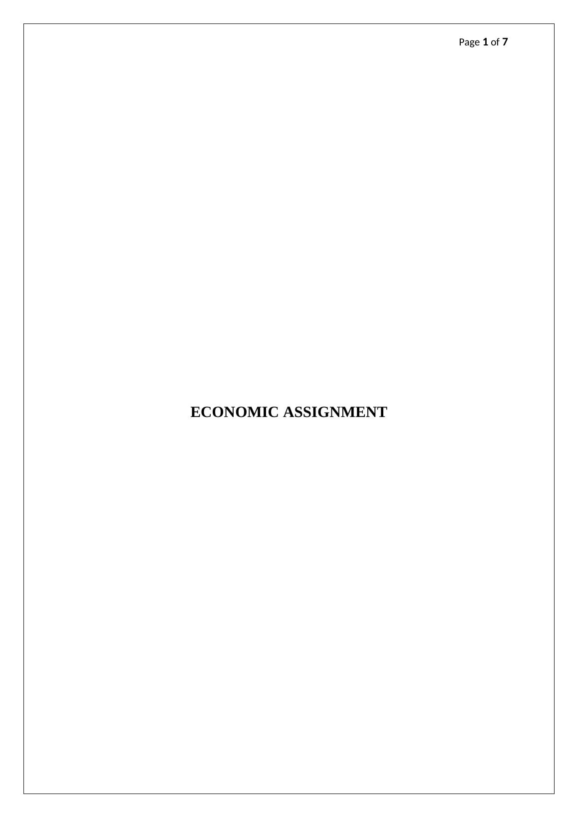 economic assignment topics