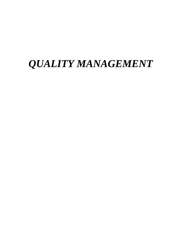 QUALITY MANAGEMENT INTRODUCTION 4 TASK 14_1