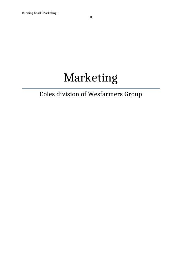 Marketing Coles Division of Wesfarmers Group_1