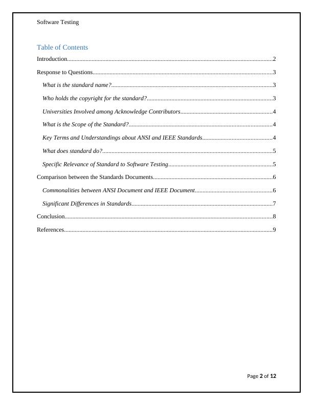 National and International Standards for Software Testing ITECH7409_2
