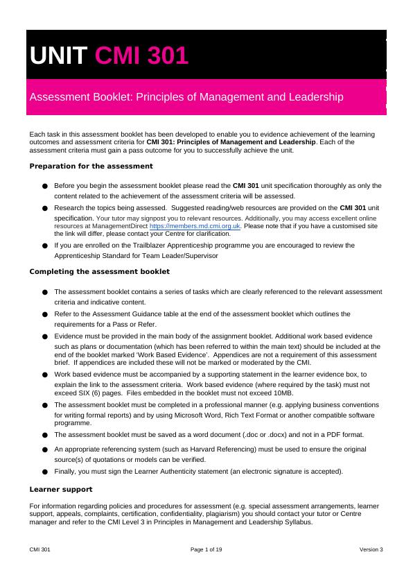 Principles of Management and Leadership Assessment Booklet_1