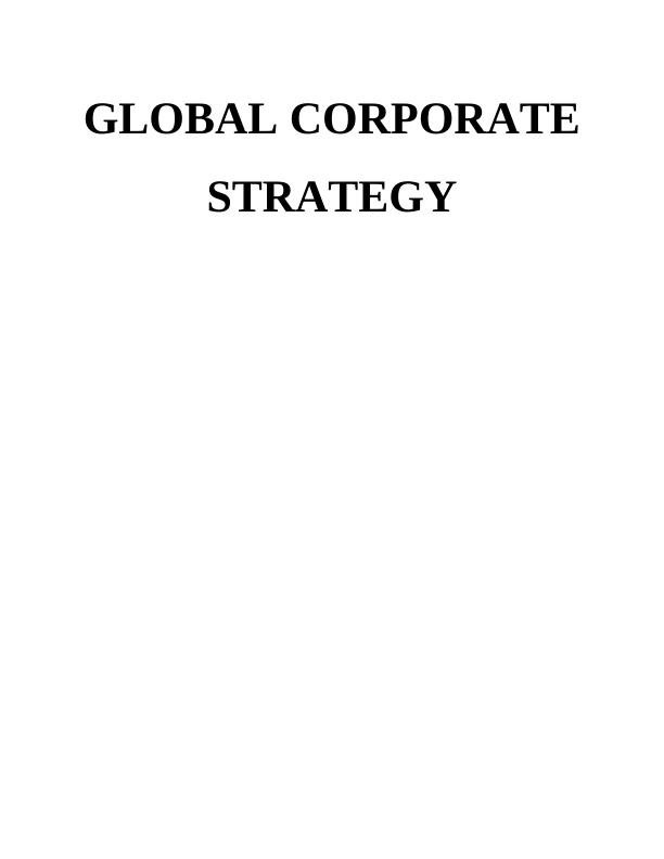 Corporate And Global Strategy Assignment_1