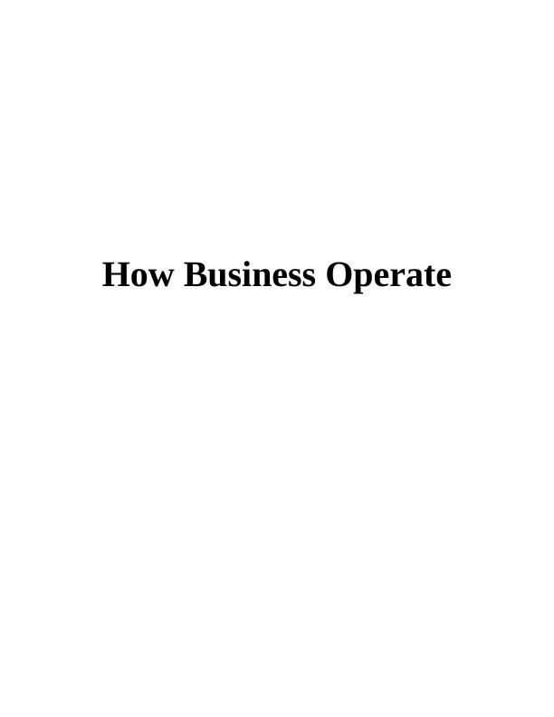How Business Operate Essay of Walmart_1
