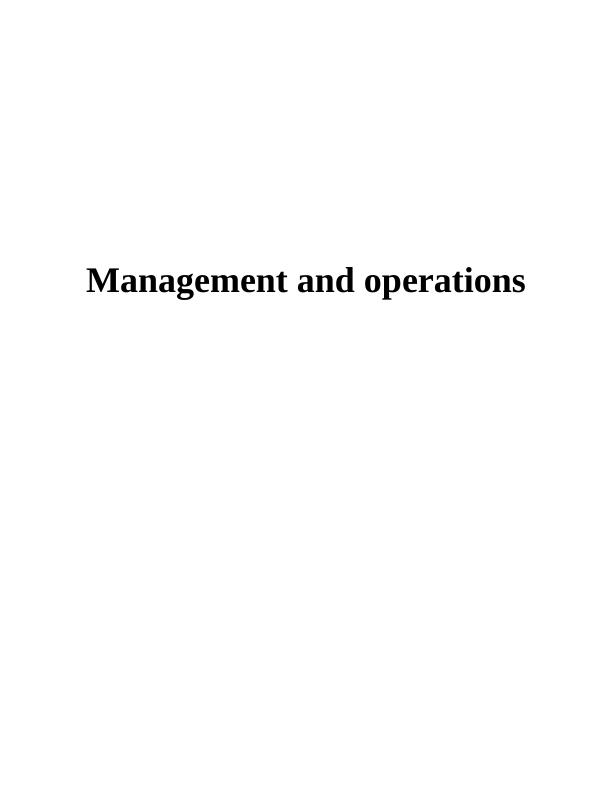 Management and Operations : Marks & Spencer_1