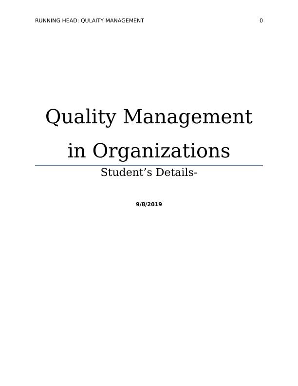 Quality Management in Organizations_1