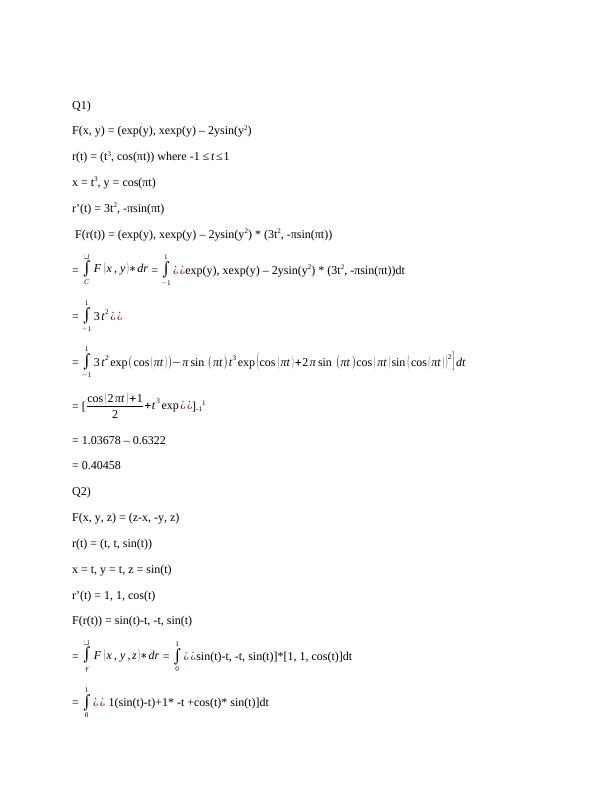Solved problems on line integrals_1
