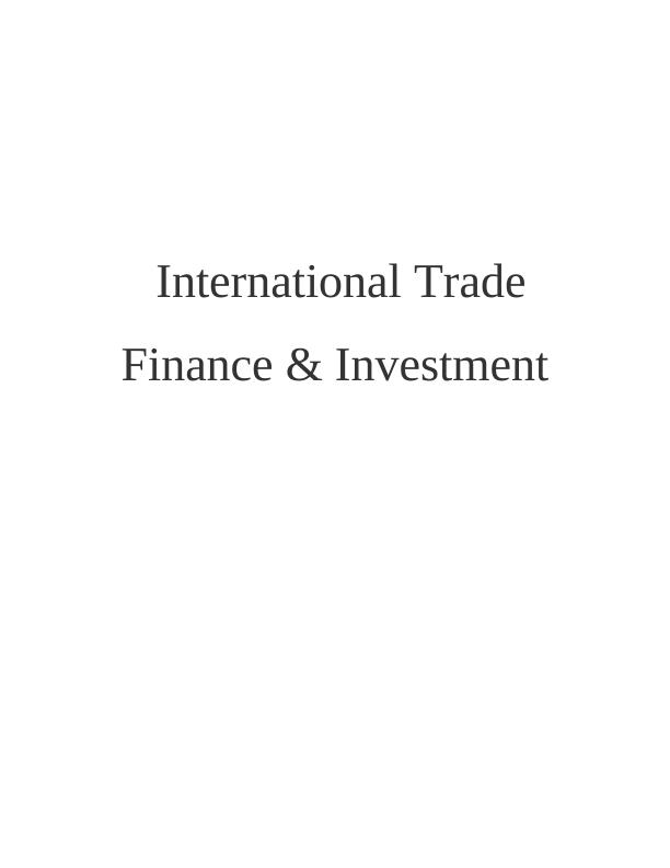 International Trade and Finance: Capital Allocation and Market Analysis_1