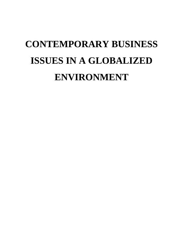 Doc- Contemporary Business Issues in a Globalized Environment_1
