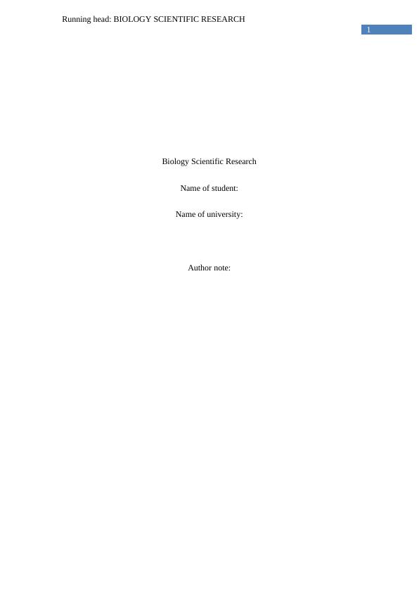 Report on Biology Scientific Research_1