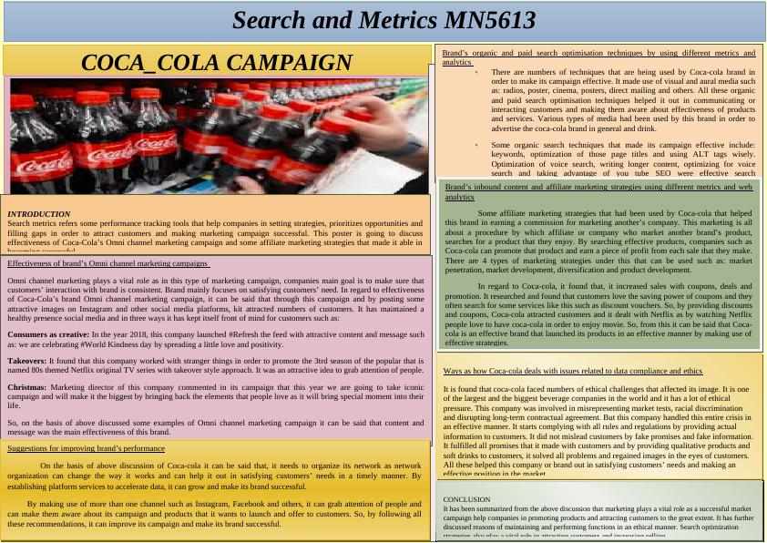 Search and Metrics for Coca-Cola Campaign_1