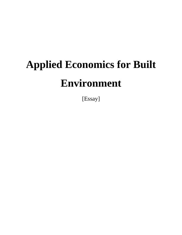 Understanding Economics for Built Environment_1