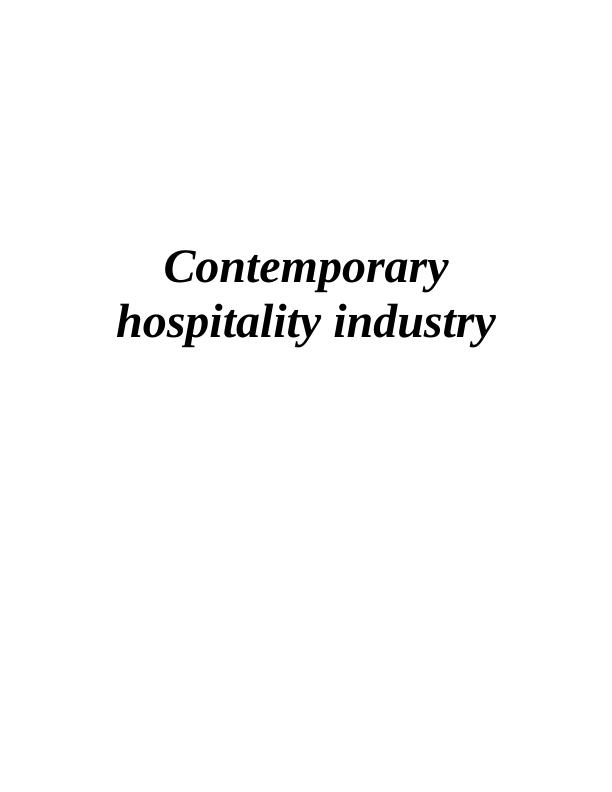 Contemporary Hospitality Industry: Types, Departments, and Contributions_1
