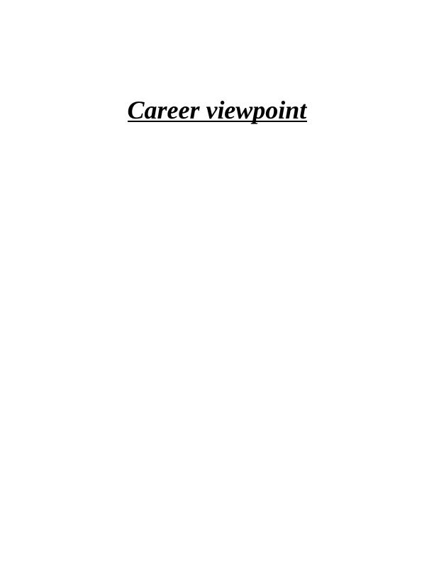 Career Viewpoint in Tourism Industry_1