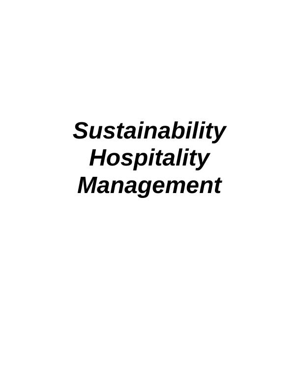 Assignment: Sustainability Hospitality Management_1