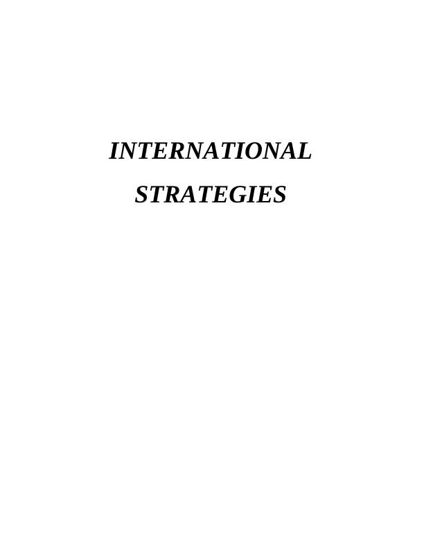 Report on Concept of International Strategy : Sainsbury company_1