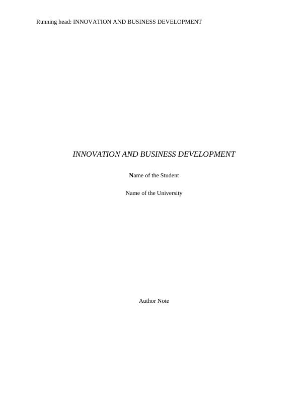 Innovation and Business Development | Essay_1