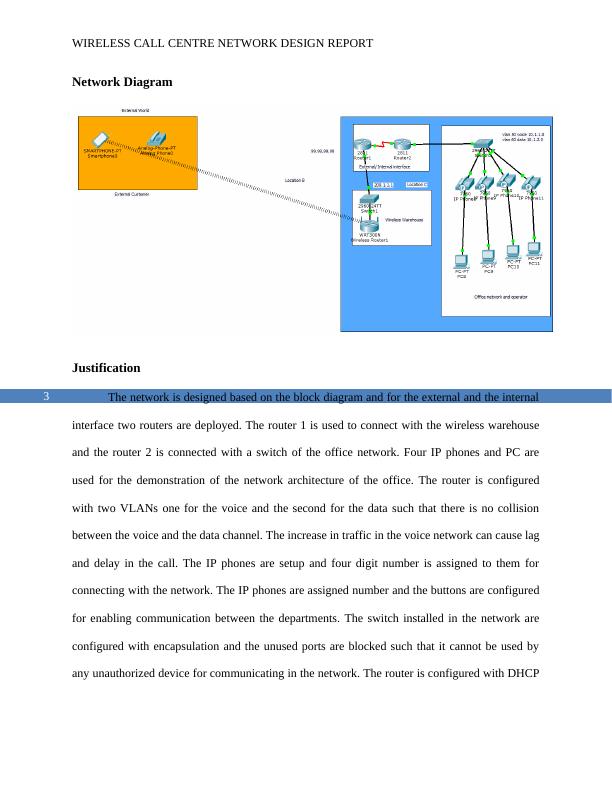 Wireless Call Centre Network Design Report Name of the University Author's Note_4