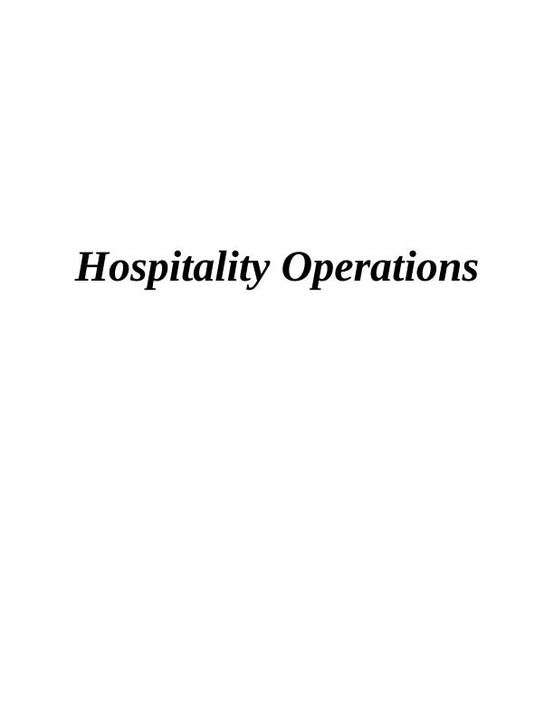 Hospitality Operations: Food Production Systems and Service Methods_1