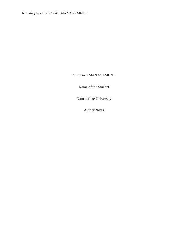 Global Management Sample Assignment_1