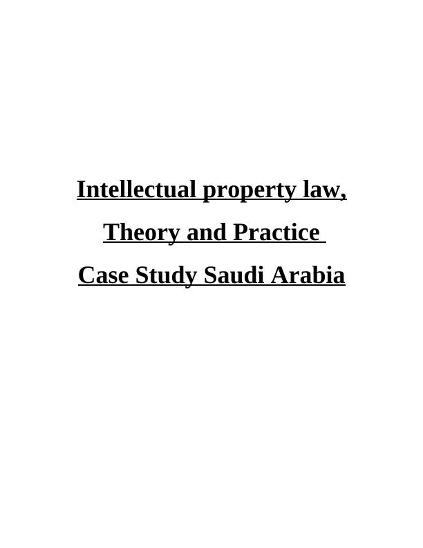 Intellectual Property Laws - Assignment_1