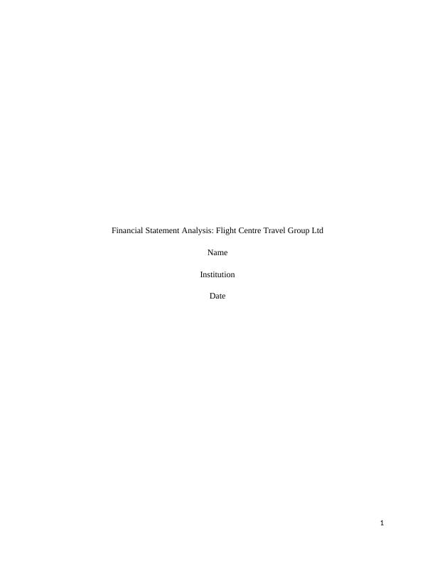 Financial Statement Analysis Flight Centre Travel Group Ltd_1