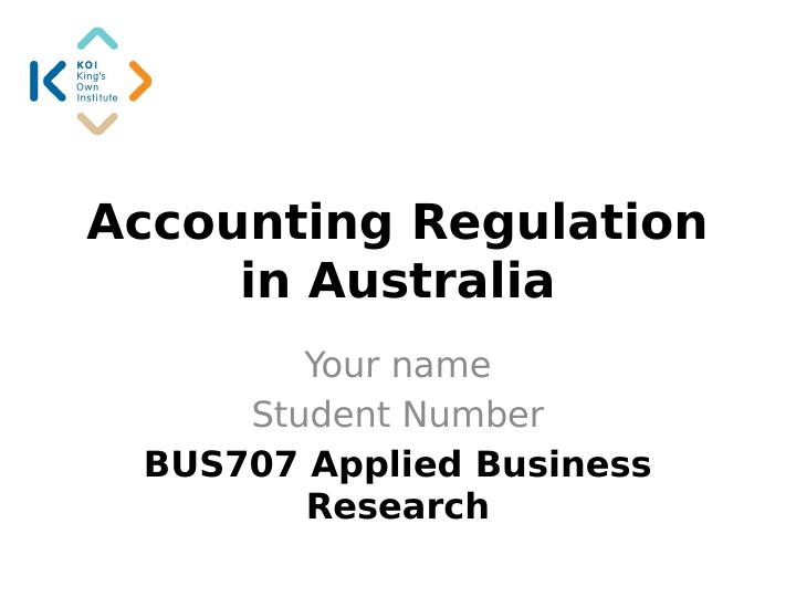 Accounting Regulation in Australia_1