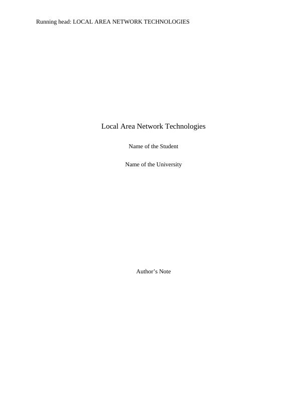 Local Area Network Technologies_1