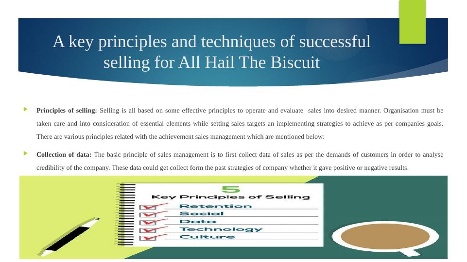 Sales Management: Principles and Techniques for All Hail The Biscuit_4