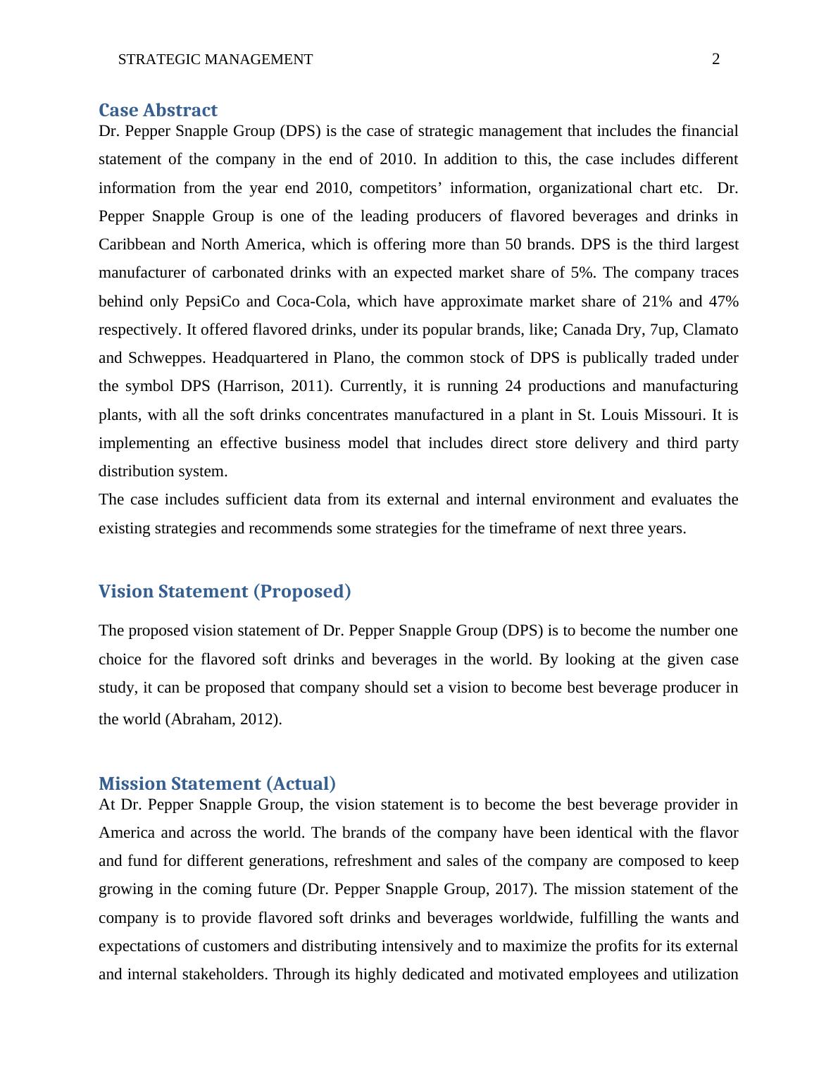 mini case study strategic management