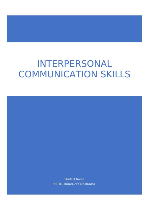 Interpersonal Communication Skills Essay 2022_1