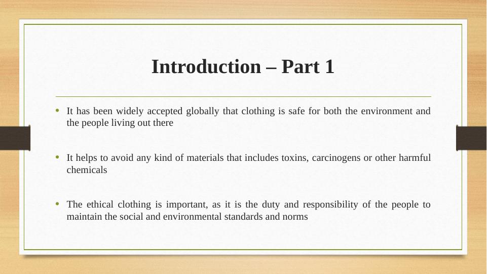 Importance of Ethical Fashion and the Need for Additional Research