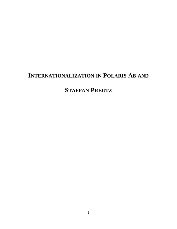 Internationalization in Polaris Ab and Staffan Preutz_1