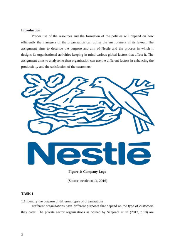 Aim and Purpose of Nestle : Assignment_3