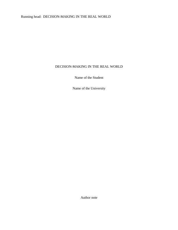 Decision-Making in the Real World Assignment PDF_1