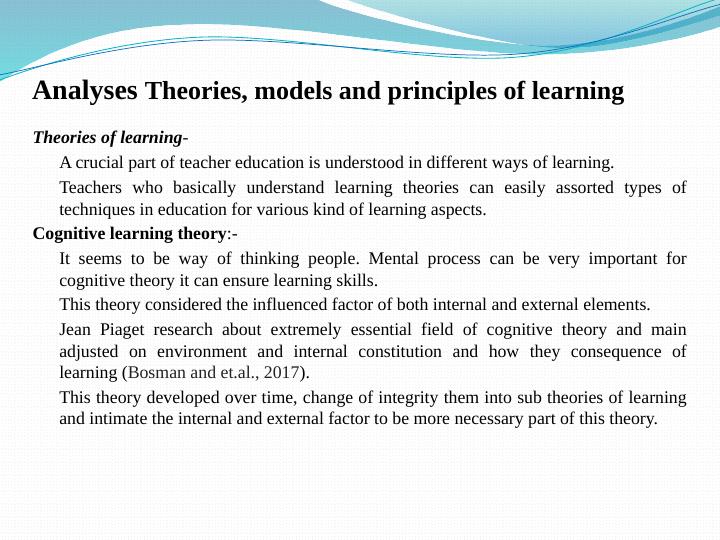 Theories, Models, and Principles of Learning, Communication, Assessment, Curriculum Development, Reflection, and Evaluation_4